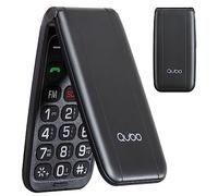 Qubo Teléfono móvil de Tapa para Mayores - gsm con Botón SOS, Pantalla Grande 2.4", Botones Grandes, Radio FM, Cámara, Linterna, Tipo C, Negro