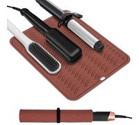 Quccefods Alfombrilla resistente al calor de gran tamaño para rizador de pelo, alfombrilla de silicona para alisador de cabello, planchas planas, herramientas de peinado de cabello, protección de