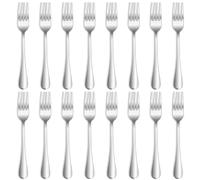 QUCHER 20,8 cm, 16 tenedores de mesa, tenedores de menú, juego de cubiertos de acero inoxidable, para uso doméstico, hogar, cocina, restaurante, lavavajillas