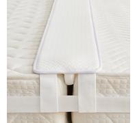 Qucover Puente de Amor para Cama Doble, Cuña con Correa, Banda de conexión de Esponja para unir Colchones, Blanco (200×20×7.5cm)