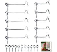 QUCUMER 10 Pcs Gancho de Cabina Gancho Ventana Abierta Cierre de Gancho Puerta Gancho Ventana Madera Cierres Ventana 2 Tamaños 63mm/2.5 Pulgadas, 100mm/4 Pulgadas Pestillos para Puertas Ventanas