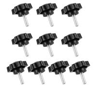QUCUMER 10 Pcs Tornillo con Palometa m6x20mm Negro Perilla Estrella m6 Tuerca de Perilla m6 Perilla de Sujeción con Tornillo Estrella Sujeción Tuerca Perilla m6 Para Bricolaje Equipos Mecánicos