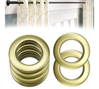 QUCUMER 20 Pcs Arandelas Cortinas Ollaos Cortinas 40mm Anillos Cortina Presion Anillos para Cortinas Redondo Argollas Plasticas para Cortinas de Baño Anillos Ojales para Colgar Cortinas, Dorado