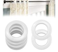 QUCUMER 20 Pcs Arandelas Cortinas Ollaos Cortinas 40mm Anillos Cortina Presion Anillos para Cortinas Redondo Argollas Plasticas para Cortinas de Baño Anillos Ojales para Colgar Cortinas, Blanco