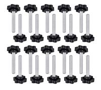 QUCUMER 20 Pcs Tornillo Con Palometa M6x40mm Negro Perilla Estrella Tuerca De Sujeción Para Bricolaje Equipos Mecánicos