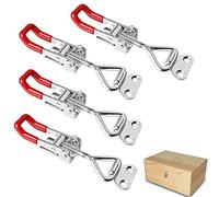 QUCUMER 4 Pcs Cierre de Palanca Regulables GH-4001 Abrazadera de Palanca Remolque 100kg/220lbs Abrazadera de Pestillo Ajustable Cierre de Metal para Caja Cofres Baúles Puertas del Remolque Maletero