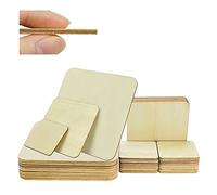 QUCUMER 42 Pcs Cuadrados de Madera para Manualidades Rebanadas de Madera 5x5cm 8x8cm 10x10cm Piezas de Madera para Pintar, Esquinas Redondas, Sin Terminar para Pirografía Pintura Escritura Manualidad