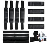 QUCUMER 8 Pcs Correas Ajustables para Carro Hoverboard 54cm/21.26 pulgadas, Cintas de Repuesto para Silla Hoverboard Hoverkart Hover Board Go de Kart + 8 Protectores, Negro