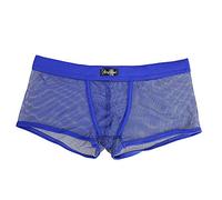 qudang Calzoncillos tipo bóxer transparentes para hombre, de malla, ropa interior sexy, calzoncillos de cintura baja, calzoncillos bóxer, transpirables, elásticos, de malla, pantalones cortos retro,