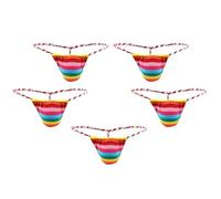 qudang Pack de 5 tangas para hombre, arco iris, mini braguitas de ropa interior, calzoncillos de cintura baja, bikini para hombre, tangas, tangas, cómodas, elásticas, ropa de baño, lencería, rojo, L