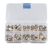 Qudinip 150 Alfileres de Botón Duraderos para Manualidades y Procesamiento de Cuero Hechos de Hierro y Plástico (Manzana)