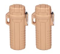 Qudinip 2 Uds Contenedores Sellados de Tubo de Almacenamiento Impermeables para Viajes de Camping Al Aire Libre, Caja de Plástico Ligera para Artículos Pequeños (Oro)