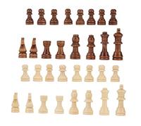 Qudinip 32 Piezas de Ajedrez, Figuras de Juego de Ajedrez de Plástico de Madera de Imitación con Superficie Lisa, para Juegos de Rompecabezas de Reuniones Familiares