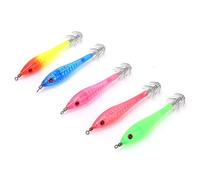 Qudinip 5 Uds Plantillas Luminosas de Calamar con Ganchos Duraderos de Acero Inoxidable Accesorios de Pesca de Pulpo y Sepia 10cm/3,9 Pulgadas