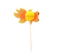 Qudinip 50 Uds. Palitos de Pastel de Fruta con Paraguas de Pavo Real para Decoración de Fiestas, Selecciones de Bebidas Coloridas, Materiales Ecológicos de Madera y Papel (#1)