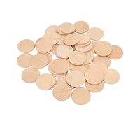 Qudinip 50 Uds. Recortes Redondos de Madera, Círculos de Madera Duraderos sin Terminar para Manualidades y Manualidades, Haya Natural, 5x5cm