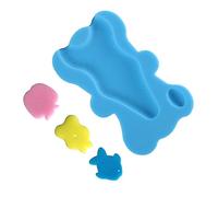 Qudinip Alfombrilla de Esponja para Baño de bebé, Cojín Grueso con Diseño de Dibujos Animados Suave para Baño de Recién Nacido, 1,8 Pulgadas de Grosor, 50,5x31cm (Azul)
