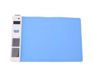 Qudinip Almohadilla Calefactora de Pantalla LCD, de Calefacción Eficiente de 16 Pulgadas, 300 W con Luz de Pantalla Antipolvo, para Reparación de Pantalla de Tableta de Teléfono (Enchufe Europeo)