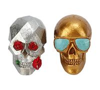 Qudinip Ambientador de Calavera para Coche, Difusor de Aire Decorativo Extraño para Mejorar el del Coche, para Halloween, Estilo Divertido, Resina, 4cm