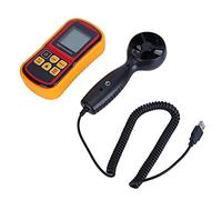 Qudinip Anemómetro LCD 8901, Medidor de Velocidad del Viento Digital de Alta Precisión con Rueda de Viento de 6 Cm, Pantalla LCD Grande, Medición Multifunción para Velocidad del Flujo y