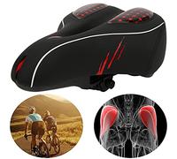 Qudinip Asiento de Sillín de Bicicleta Big Bum Cojín de Silicona Suave con Bola de Suspensión para Comodidad en Ciclismo Ideal para Ciclismo de Montaña 1 Unidad Blanco (Sillín Grande con Orificio