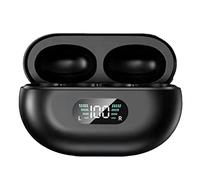 Qudinip Auriculares Bluetooth Ergonómicos y Ligeros de Conducción ósea para Deportes y Actividades Al Aire Libre |Pantalla Digital, Diseño Inalámbrico (Negra)