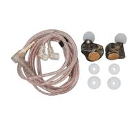 Qudinip Auriculares EDX Pro HiFi Elegantes Auriculares con Cable para Música, Viajes, Rendimiento, Controlador Dual de 10 Mm (Negro Transparente)