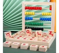 Qudinip Bloques Matemáticos de Madera, Juguete Matemático para Desarrollo de Habilidades de Colores Brillantes para Niños de 3 Años en Adelante, 6,2 X 6,5 X 7 Pulgadas