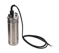 Qudinip Bomba de Pozo Profundo Sumergible de Alto Flujo Energía Solar Acero Inoxidable para Toma de Agua en Tierras de Cultivo y Construcción 120W (CC 24 V)