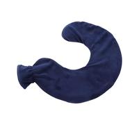 Qudinip Botella de Agua Caliente en Forma de U, Bolsa de Agua Caliente de Cuello Cálido de Goma Suave con Cubierta de Punto Desmontable, para Compresas de Viaje de Noches Frías (Azul marino)