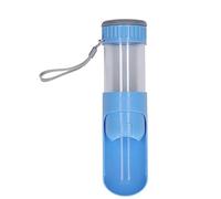 Qudinip Botella de Agua Portátil para Perros, Diseño a Prueba de Fugas Dobles para Viajes Al Aire Libre, ABS de 350ML (Azul)