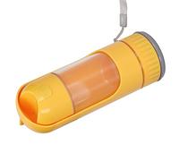 Qudinip Botella de Agua Portátil para Perros, Diseño a Prueba de Fugas Dobles para Viajes Al Aire Libre, ABS de 350ML (Amarillo)