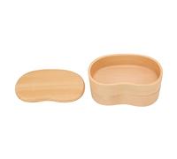 Qudinip Box Contenedores de Almuerzo de Madera de Doble Cubierta con Partición Extraíble para Estudiantes Profesionales que Trabajan Ashtree Natural Portátil