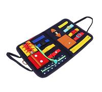 Qudinip Busy Board Montessori Toys Ayudas Educativas de Fieltro Azul Oscuro para el Desarrollo del Autismo 28,3 X 44,3 Cm