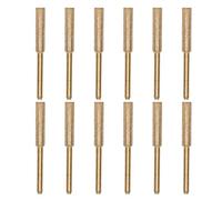 Qudinip Cabezales de Esmeril para Afilar y Mantener Motosierras, Vástago Duradero de 3mm para Amoladora Eléctrica, Piedra de Amolar de 4,8mm, 12 Uds.