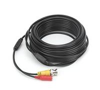 Qudinip Cable de Alimentación de Vídeo BNC, Cable de Alimentación CCTV Duradero para Cámaras de Seguridad, 4,0 Mm, 1 Rollo, Uso en Interiores y Exteriores (15m)