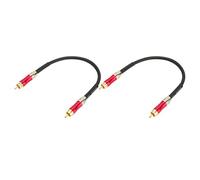 Qudinip Cable Profesional Doble Blindado Chapado en Oro Macho a Macho para Cine en Casa, Paquete de 2 (Roja)