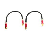 Qudinip Cable Profesional Doble Blindado Chapado en Oro Macho a Macho para Cine en Casa, Paquete de 2 (Roja)