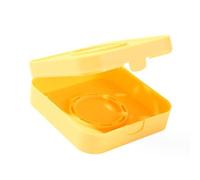 Qudinip Caja de Almacenamiento para Esponjas en Polvo, Estuche de Maquillaje Transpirable y Elegante para Mujer, Viaje a Casa, Plástico PP, Tamaño Pequeño (Amarilla)