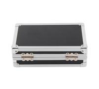 Qudinip Caja de Aluminio, Refuerzo de Correa de Metal, Estuche de Almacenamiento Compacto Portátil para Máquina de Tatuaje, Herramientas de Maquillaje, Joyería, con Inserto de Esp