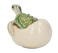 Qudinip Caja de Baratija de Tortuga para Incubar, Estatuilla de Tortuga bebé, Almacenamiento de Joyas para Tocadores y Tocadores, Aleación de Zinc Verde