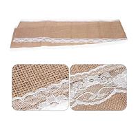 Qudinip Camino de Mesa de Yute con Borde de Encaje Decorativo para Bodas y Fiestas 250x30cm 100% Nuevo