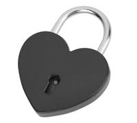 Qudinip Candado Exquisito con Cerradura de Corazón, Conjunto con Llave para Decoración del Hogar, Joyero de Metal de 1,8x2,3 Pulgadas (Negra)