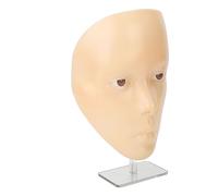 Qudinip Cara de Práctica de Maquillaje, maniquí Realista de Silicona 5D para Cejas, Pestañas, Delineador de Ojos, Práctica de Sombra de Ojos, con Soporte para Esteticistas Princip (Piel Amarilla)