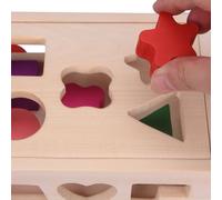 Qudinip Carrito de Juguete de Madera para Bebés - Caja de Inteligencia Multifuncional con Bloque de Caída de 15 Agujeros - Material de Madera Seguro y No Tóxico para Niños de 0 a 3 Años