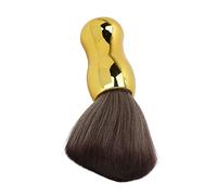 Qudinip Cepillo para Plumero de Pelo para el Cuello, Cepillo de Limpieza de Nailon Suave para Salón y Uso Doméstico, Dorado, Agarre Cómodo, Tamaño Pequeño