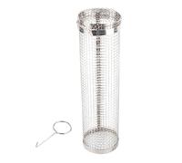 Qudinip Cesta Rodante para Parrilla de Barbacoa, Cilindro de Acero Inoxidable Fácil de Usar para Cocinar Pollo, Verduras y Más de 11,8 Pulgadas, Ideal para Fiestas de Fin de Año (30CM)