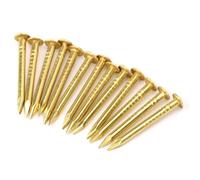 Qudinip Clavo de Cabeza Redonda de Latón de 10mm/15mm/18mm/22mm, Accesorios de Hardware Duraderos para Bisagras de Muebles, Paquete de 100 Uds. (18 mm de largo)