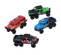 Qudinip Coches Todoterreno de Aleación 1:50 con 6 Ruedas para Niños Pequeños, Vehículos Duraderos de Fundición a Presión con Fricción, Jugar en Interiores y Exteriores, Juego de 4