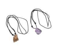 Qudinip Collar con Colgante de Piedra en Bruto, Hermoso y único Collar Curativo para Mejorar el Sueño y Calmar la Energía, 2 Unidades